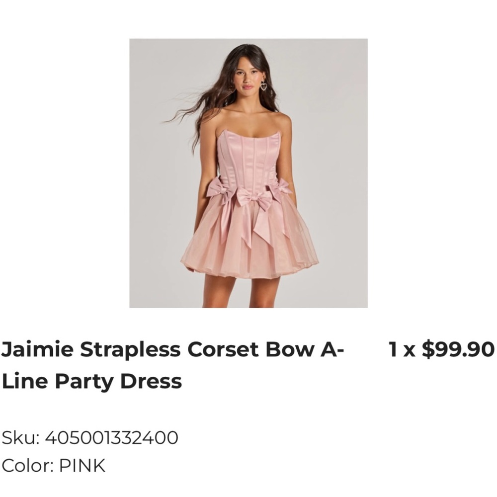 Jaimie Strapless Corset Bow A-Line Party Dress size XS xsmall 
1x $99.90